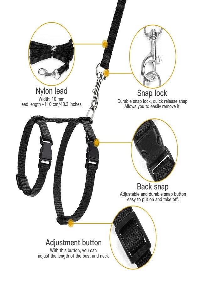 Pups&Pets Cat Harness Leash Nylon Set for Cat Rabbit Kitten and Small Pet Nylon Harness Strap Collar/Cat Training Leash Lead - Image 4